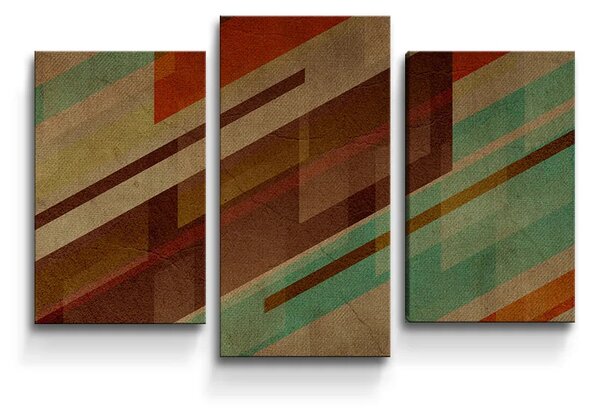 Sablio Obraz - 3-dílný Hnědá abstrakce - 75x50 cm