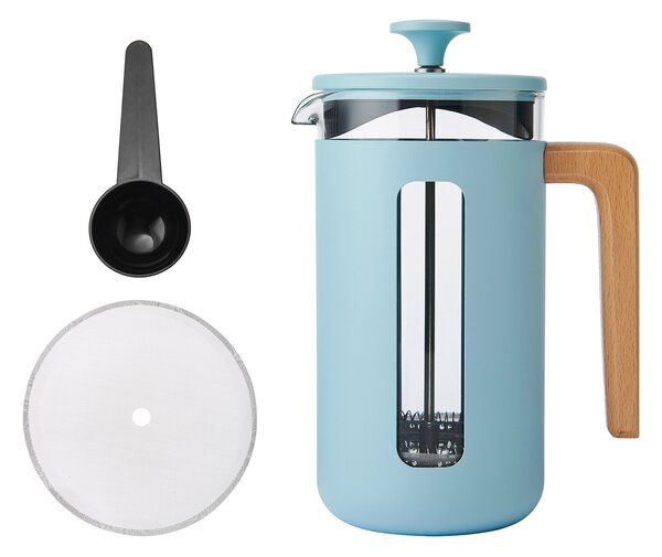 KitchenCraft French Press La Cafetiere PISA na 8 šálků, pastelově modrá LCPISA8CPSKY