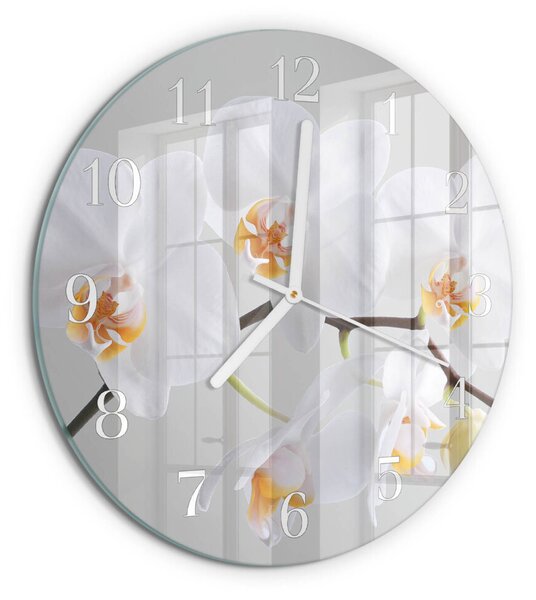 Skleněné hodiny na stěnu Orchidej zsob-fi30-00057518