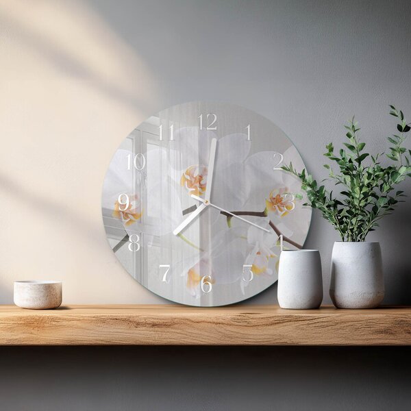 Skleněné hodiny na stěnu Orchidej zsob-fi30-00057518