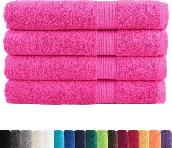 Premium ručníky SOLUND 4 ks růžové 80 x 200 cm 600 g/m²