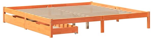 Postel bez matrace voskově hnědá 200 x 200 cm masivní borovice 3301458