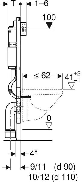 BPS-koupelny Podomítkový modul Geberit DuoFix s WC mísou NERO-WH-03 + ovládací tlačítko Delta 30 bílá