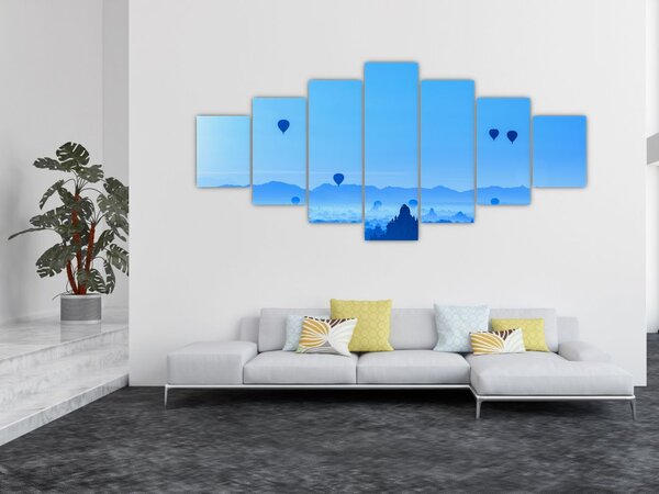 Obraz - Balóny nad krajinou (210x100 cm)