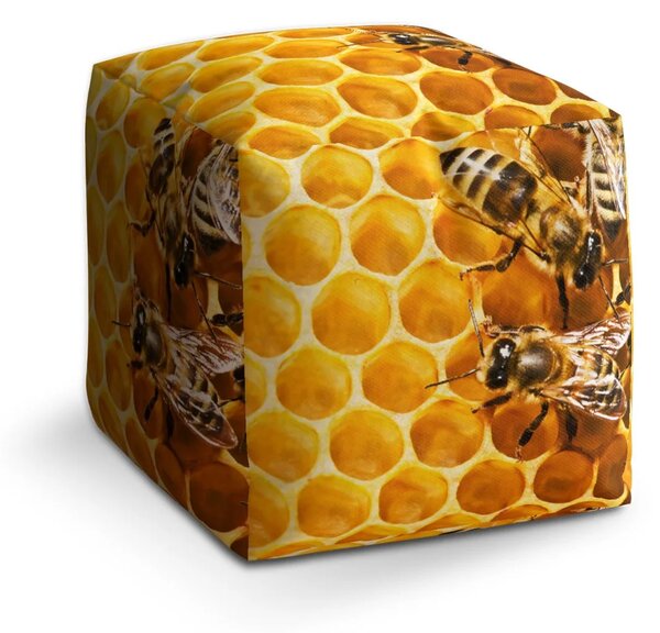 Sablio Taburet Cube Včely - 40x40x40 cm