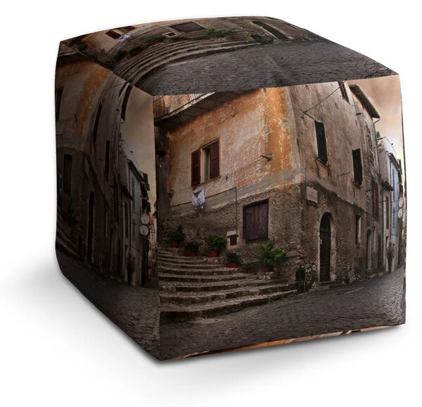 Sablio Taburet Cube Starý dům 2 - 40x40x40 cm
