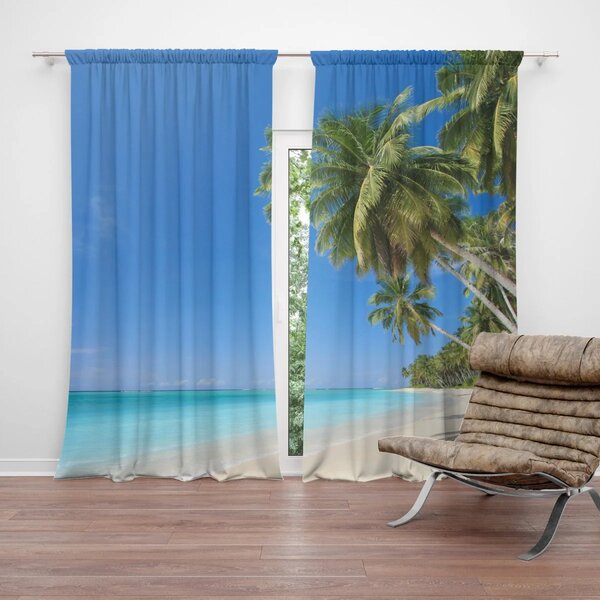 Sablio Závěs Palmová pláž: 2ks 140x250cm