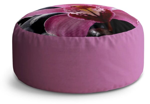 Sablio Taburet Circle Růžová orchidea: 38x48 cm
