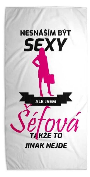 Sablio Ručník Nesnáším být sexy, ale jsem šéfová - 30x50 cm