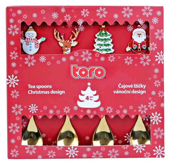 Vánoční čajová lžička TORO 4ks zlatý MIX