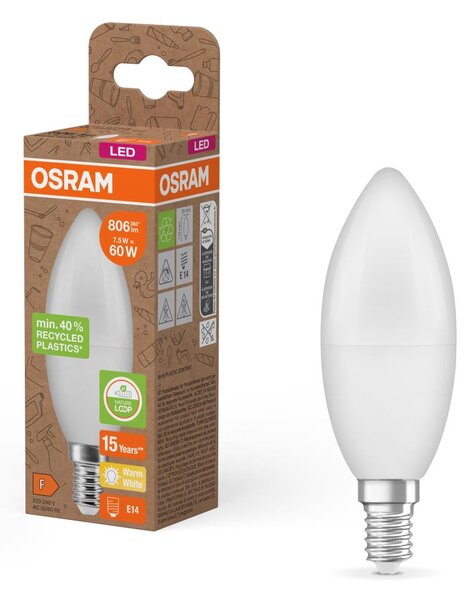 LED Žárovka z recyklovaného plastu B39 E14/7,5W/230V 2700K - Osram