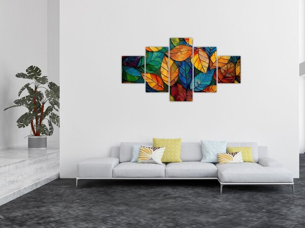Obraz - Mozaika z listů (125x70 cm)
