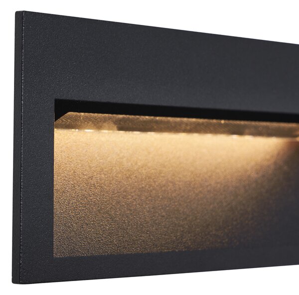 Moderní zapuštěné nástěnné svítidlo černé 16 cm vč. LED IP65 - Mert