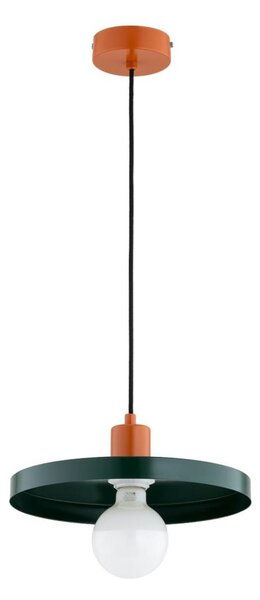 Lustr na lanku LITO 1xE27/15W/230V zelená/měděná