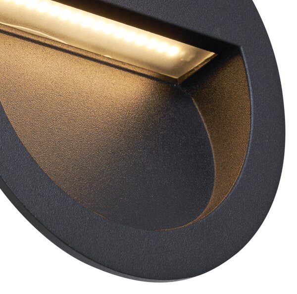 Moderní zapuštěné nástěnné svítidlo černé vč. LED IP65 - Gem