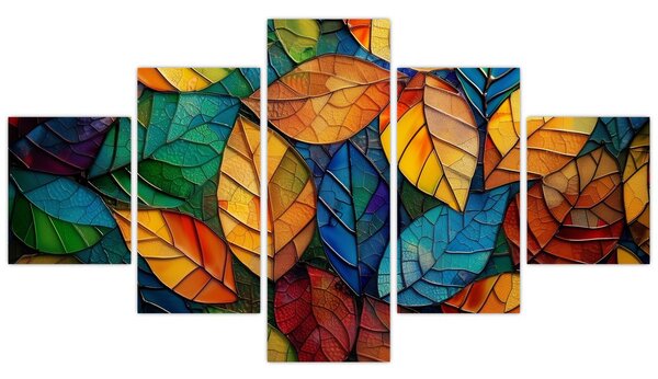Obraz - Mozaika z listů (125x70 cm)