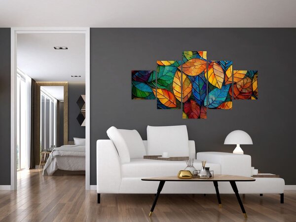 Obraz - Mozaika z listů (125x70 cm)