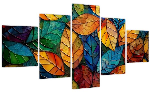 Obraz - Mozaika z listů (125x70 cm)