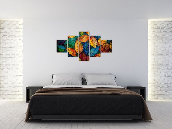 Obraz - Mozaika z listů (125x70 cm)