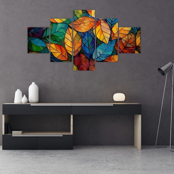 Obraz - Mozaika z listů (125x70 cm)