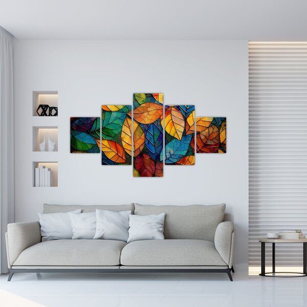 Obraz - Mozaika z listů (125x70 cm)