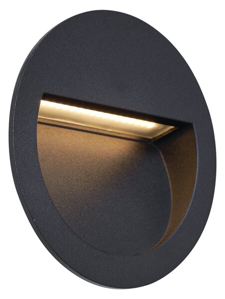 Moderní zapuštěné nástěnné svítidlo černé vč. LED IP65 - Gem