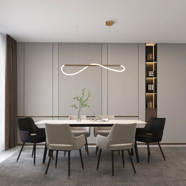 LED Lustr na lanku MELECA LED/24W/230V 3000/4000/6000K 100 cm zlatá
