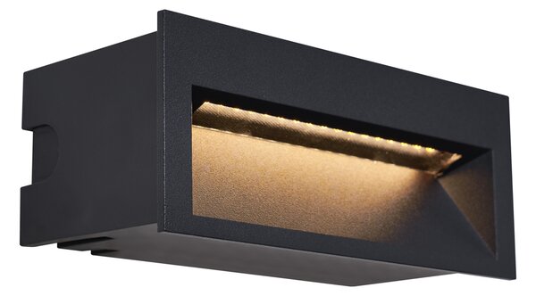 Sada 6 moderních zapuštěných nástěnných svítidel černá 16 cm vč. LED IP65 - Mert