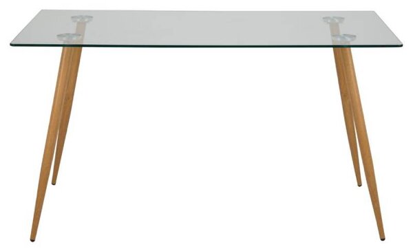 Wilma jídelní stůl 140x80 cm sklo / kov hnědý
