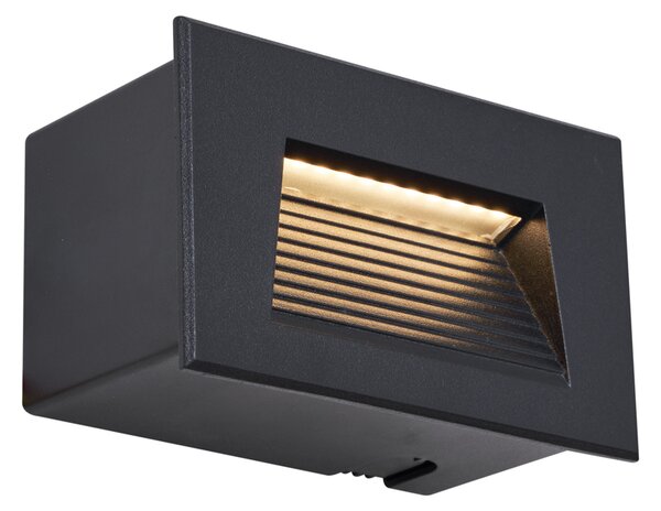 Sada 6 moderních zapuštěných nástěnných svítidel černá 11,5 cm vč. LED IP65 - Trem