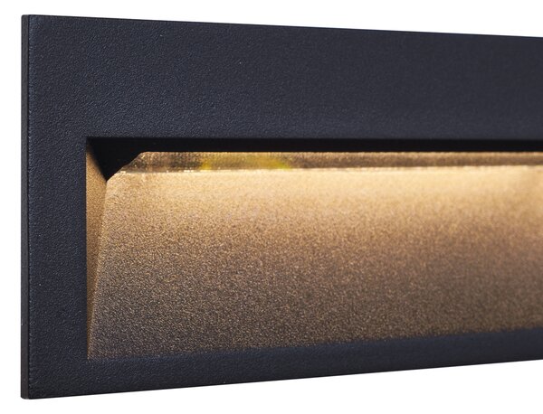 Sada 6 moderních zapuštěných nástěnných svítidel černá 28 cm vč. LED IP65 - Mert