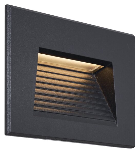 Moderní zapuštěné nástěnné svítidlo černé 11,5 cm vč. LED IP65 - Trem