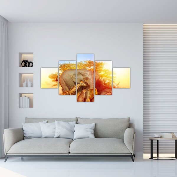 Obraz afrických zvířátek (125x70 cm)