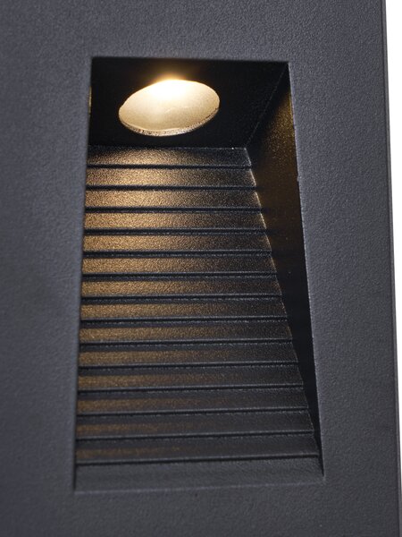 Moderní zapuštěné nástěnné svítidlo černé 7cm vč. LED IP65 - Trem