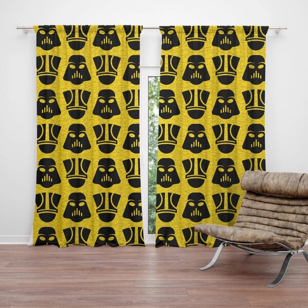 Sablio Závěs Star Wars Stormtroopeři Pattern na žluté: 2ks 140x250cm
