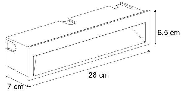 Sada 6 moderních zapuštěných nástěnných svítidel černá 28 cm vč. LED IP65 - Mert