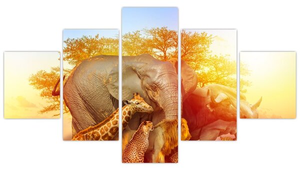 Obraz afrických zvířátek (125x70 cm)
