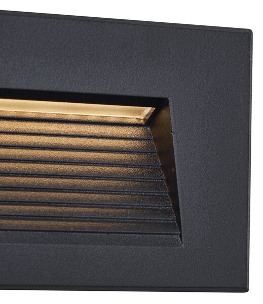 Moderní zapuštěné nástěnné svítidlo černé 11,5 cm vč. LED IP65 - Trem