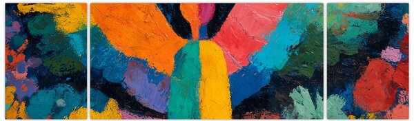 Obraz - Abstraktní anděl s květinami (170x50 cm)
