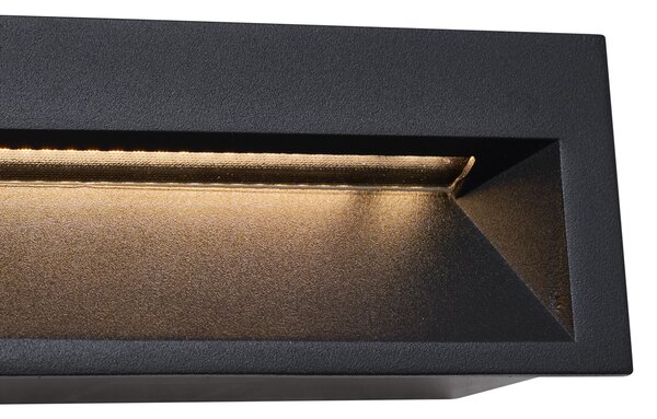 Sada 6 moderních zapuštěných nástěnných svítidel černá 28 cm vč. LED IP65 - Mert