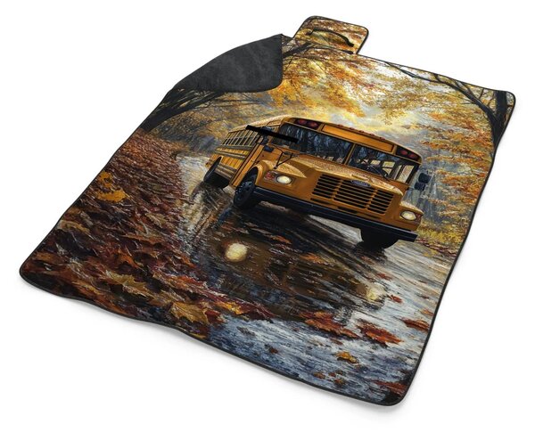 Sablio Plážová deka Žlutý školní autobus: 200x140 cm