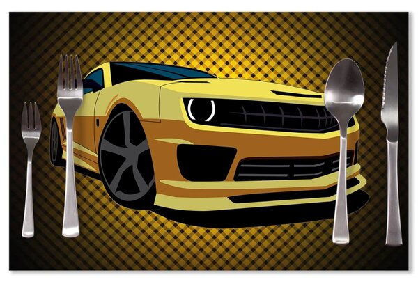 Sablio Prostírání Chevrolet Camaro Žlutá mřížka: 40x30cm