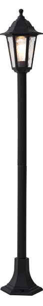 Klasické venkovní sloupkové svítidlo černé 122 cm IP44 - New Haven Hammered
