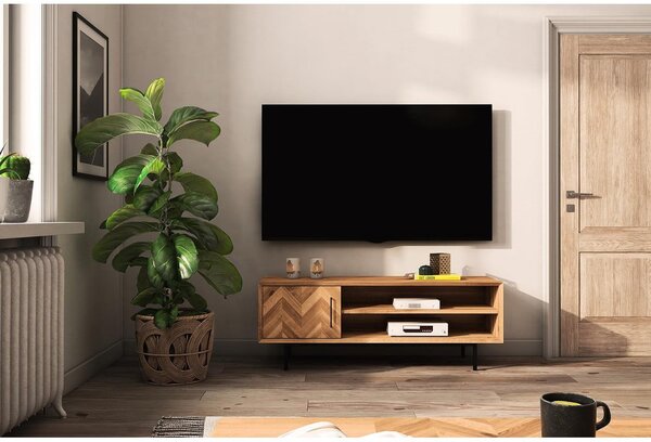 TV stolek z dubového dřeva v přírodní barvě 144x50 cm Abies – The Beds
