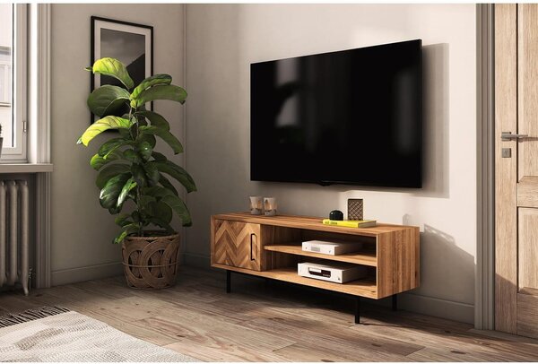 TV stolek z dubového dřeva v přírodní barvě 144x50 cm Abies – The Beds