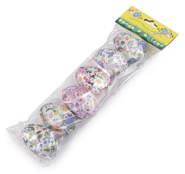 Velikonoční vajíčka k zavěšení - mix – 6 ks, Ø 3,7 cm × 5,5 cm
