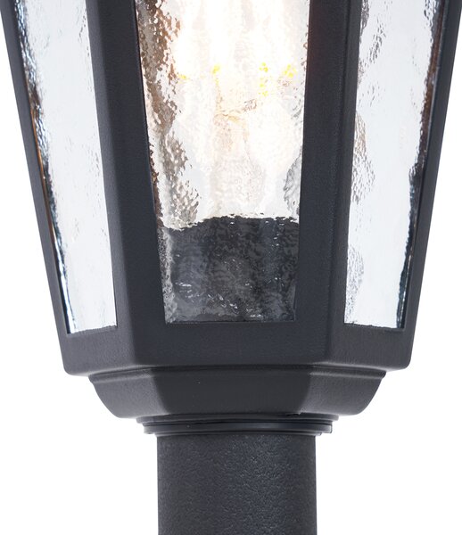 Klasické venkovní sloupkové svítidlo černé 122 cm IP44 - New Haven Hammered