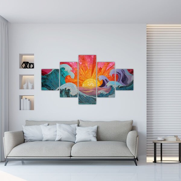 Obraz - Mozaika vln (125x70 cm)