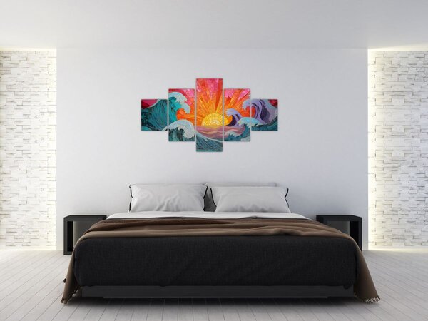Obraz - Mozaika vln (125x70 cm)