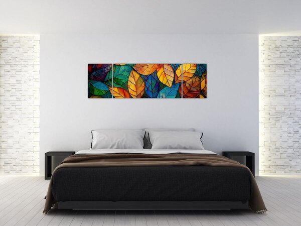 Obraz - Mozaika z listů (170x50 cm)